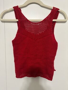 Vintage Hollister Red Crochet Tank Top - SIZE XS